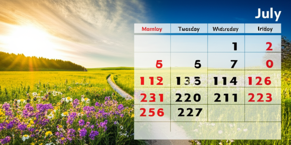 July 2024 Landscape Calendar